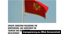 TI upozorila na sporne odredbe Sporazuma Crne Gore i Ujedinjenih Arapskih Emirata