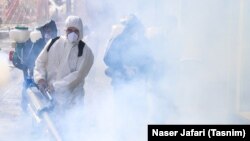 Dezinfekcija ulica u Teheranu, Iran, 15 mart 2020.