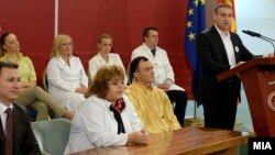 Архивска фотографија - Прес на премиерот Никола Груевски на кој ја промовира кампањата за здрава храна и здрав начин на живот, „Здравјето е избор“