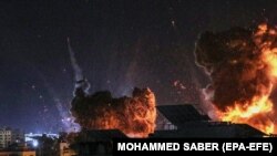 Sulmet me raketa në Rripin e Gazës, fotografi arkivi nga viti 2021.