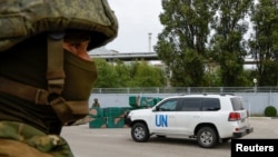 Zyrtarët e OKB-së gjatë vizitës së centralit bërthamor të Zaporizhjës në Ukrainë. Fotografi nga arkivi. 