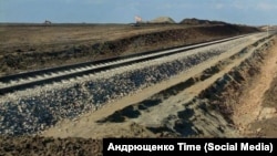 Строительство железной дороги в Крым через оккупированное Приазовье. Март 2024 года