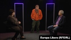 Alina Radu, Ion Preașca și Vasile Botnaru în studioul Europei Libere