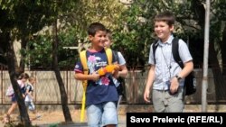Učenici u Podgorici, septembar 2011