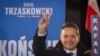 Rafal Tšaskovski na predizbornom mitingu u mjestu Konskie, Poljska, 11. aprila 2025.