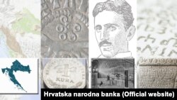 Geografska karta Hrvatske, kuna, Nikola Tesla i glagoljica – neki su od predloženih motiva za hrvatsku stranu eurokovanica, Zagreb (21. srpnja 2021.)