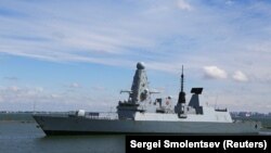 Russia claims that its vessels fired warning shots and a military plane dropped bombs in the path of the British destroyer HMS Defender last week in an effort to force it to change course from the area near the city of Sevastopol, which Moscow seized from Ukraine in 2014. (file photo)