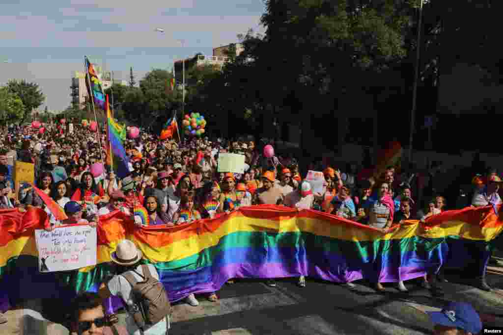 A Pride felvonulás június 3-án Jeruzsálemben.
