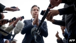 Sekretari amerikan i Shtetit, Antony Blinken, gjatë një deklarimi për media në Kajro të Egjiptit më 11 janar 2024. 