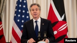 Secretarul de stat SUA Antony Blinken adresându-se presei la Washington, la 24 mai. 