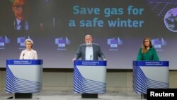 European Commission hold a news conference in Brussels