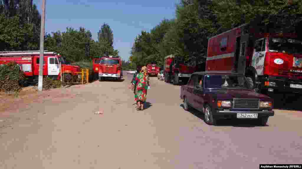 Машины противопожарной службы в селе Сейфуллино сельского округа Жолдасбая Ералиева.