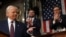 US President Donald Trump delivers an address to a joint session of Congress on March 4.