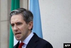 Premierul irlandez, Simon Harris, vorbind despre recunoașterea statului palestinian la 22 mai 2024.