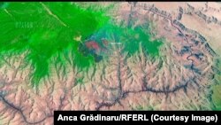 Sateliții Uniunii Europene au surprins la acest sfârșit de săptămână, incendiile de la North Rim, Mareca canion, USA.