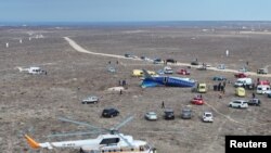 Снятое Азаматом Сарсенбаевым фото места крушения самолета в Актау