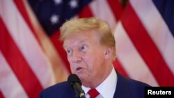 Donald Trump în conferința de presă din 31 mai 2024.