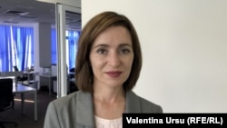 Maia Sandu, candidata PAS la alegerile prezidențiale în studioul Europei Libere, Chișinău, 14 octombrie 2020.