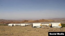 A camp for refugees near the Tajik city of Khorugh, close to the Afghan border.