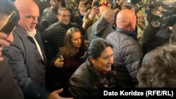 Президент Грузии Саломе Зурабишвили на акции протеста в Тбилиси
