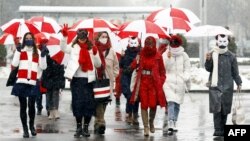 Protest la Minsk, în culorile opoziției - alb și roșu, 26 ianuarie 2021