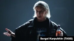 Actor Liya Akhedzhakova performs in a scene from a production of The First Bread at the Sovremennik theater.