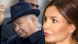 Lola Karimova-Tillyaeva with her father, Islam Karimov. Collage.