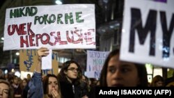 Ilustrativna fotografija, detalj sa protesta u Beogradu povodom Međunarodnog dana žena 8. mart 2023. 