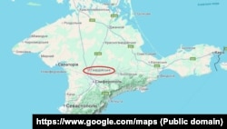 Поселок Гвардейское на карте Крыма