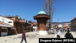 Prazna Baščaršija u Sarajevu tokom pandemije korona virusa