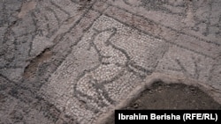 Figura e kalit në mozaikun e dyshemesë së bazilikës.