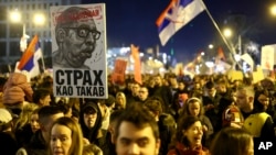 Karikatura predsjednika Srbije Aleksandra Vučića na studentskom protestu uz poruku "Nisi nadležan", 1. februar 2025.