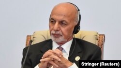 Afghan President Ashraf Ghani was giving an address to mark Eid al-Adha.