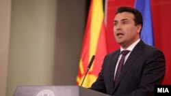 Архивска фотографија- премиерот Зоран Заев на прес-конференција во Владата