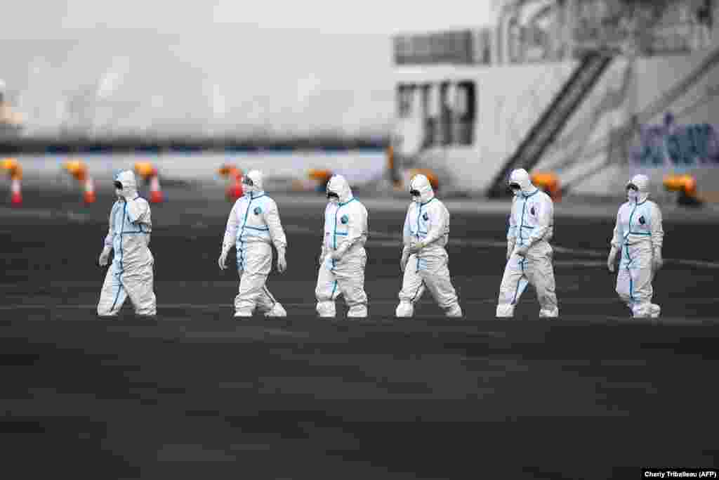 Japanski tim vratio se na kopno nakon posjeta kruzeru. Neki su putnici izrazili zabrinutost da bi se malo shvaćena bolest mogla prenijeti kroz brodski ventilacijski sustav ili putem hrane.