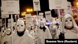 Protesti protiv rodnog nasilja u Madridu, Španija tokom Međunarodnog dana borbe protiv nasilja nad ženama, 25. novembra 2024.