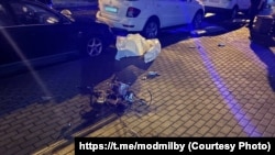 Обломки беспилотника в Минске