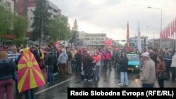 Протесты в Македонии против формирования правительства. Скопье, 4 апреля 2017 года.