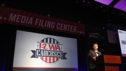 Predsedavajući Demokratske partije u Ajovi Troj Prajs pred predstavljanje rezultata