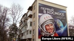 Iuri Gagarin, pe un bloc din Tiraspol, de Ziua Cosmonauticii, 11 aprilie 2021
