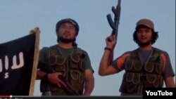 Скриншот видео о воюющих в Сирии "казахских джихадистах".