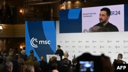 Украинският президент Володимир Зеленски по време на Конференцията по сигурността в Мюнхен, 15 февруари.