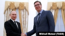 Aleksandar Vučić na sastanku sa Vladimirom Putinom u Moskvi u martu, uoči predsedničkih izbora