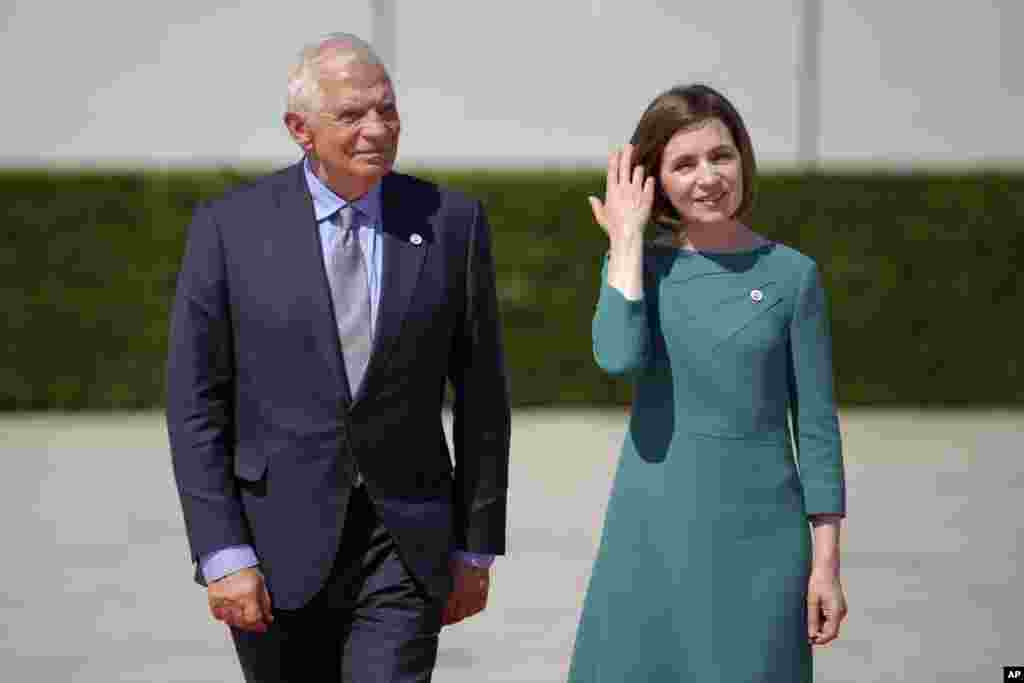 Șeful politicii externe și de securitate a Uniunii Europene, Josep Borrell, și Maia Sandu, președinta R. Moldova.