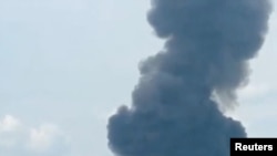 Üzemanyagtartály ég Voronyezsben 2023. június 24-én