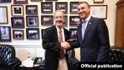 Kryetari i Kuvendit të Kosovës, Kadri Veseli gjatë takimit me kongresistin, Eliot Engel