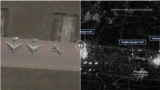 Before and after satellite images show Ukrainian drone strike destroyed Russian jets (composite image)