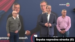 Predsednik SNS-a Miloš Vučević i predsednik Srbije. Aleksandar Vučić u Zaječaru, maj 2025