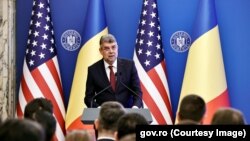 Marcel Ciolacu, la evenimentul de oficiere a deciziei autorităților SUA privind includerea României în Programul Visa Waiver, ianuarie 2025.