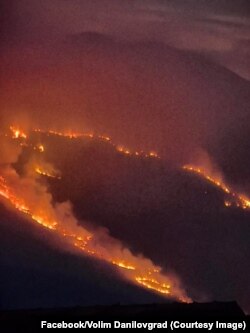 Požar na planini Garač u blizini Danilovgrada